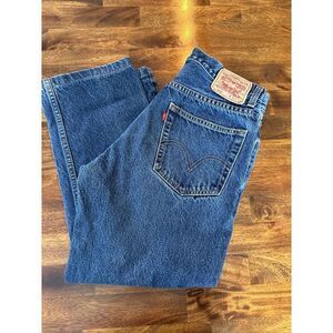 Levis Jeans Men 32x25 Hemmed To 25" Blue 505 Regular Straight‎ Fit Dark Denim